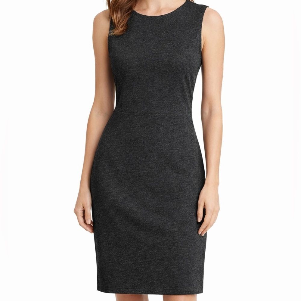 Uniqlo Gray Midi Sleeveless Dress Casual Minimalist Office Business Size Small